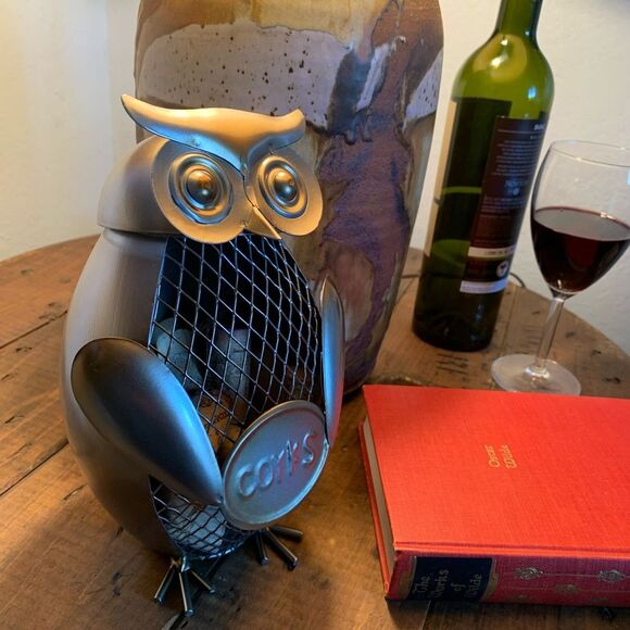 Gift to go - Boxed Wine Cork Holder by renowned J. Regarno, Metal Wire Owl - Picture 3 of 7